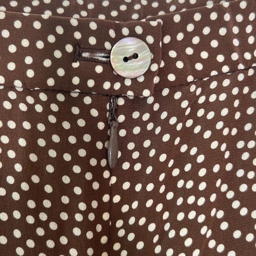 Vintage Pendleton Plus Silk Midi Skirt 22W Brown Polka Dot 90s Secretary Fall - Picture 9 of 13